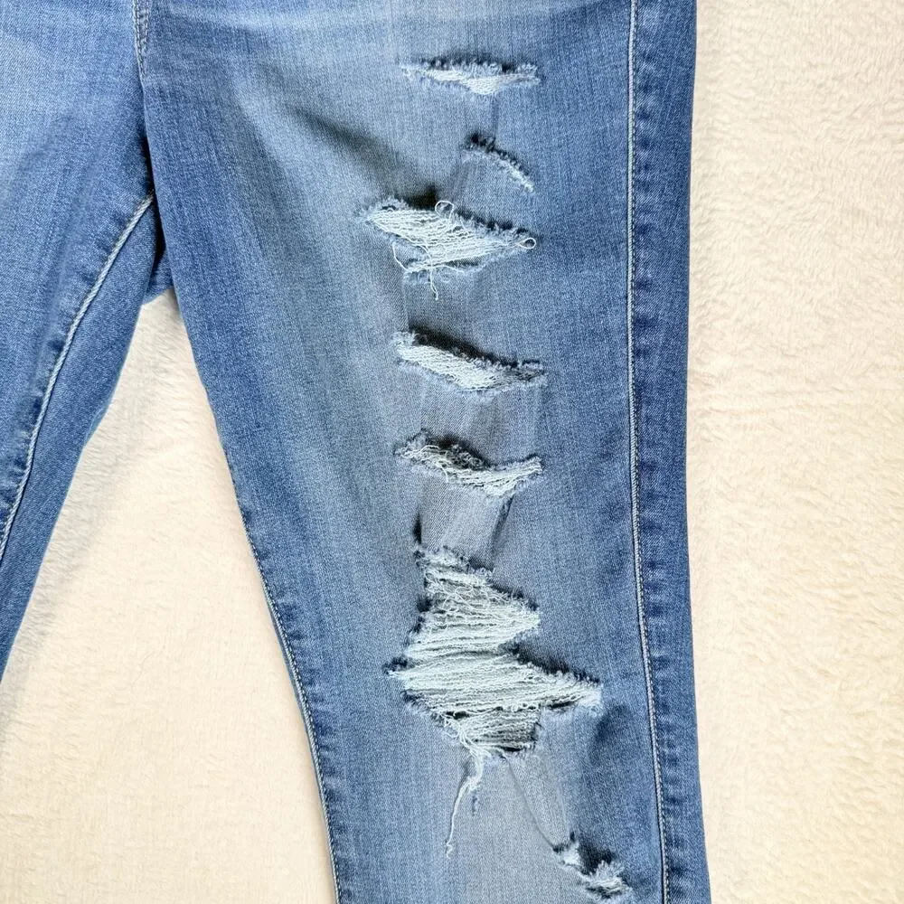 Torrid Jeggings Womens‎ 18 Reg Blue Jeans Feel the Fit Stretch Distressed Edgy